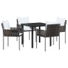 Ensemble de salle à manger pour jardin 5 pcs Marron et Noir 563651563651