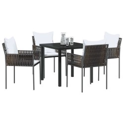 Ensemble de salle à manger pour jardin 5 pcs Marron et Noir 563651563651