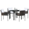 Ensemble de salle à manger pour jardin 5 pcs Marron et Noir 563651563651