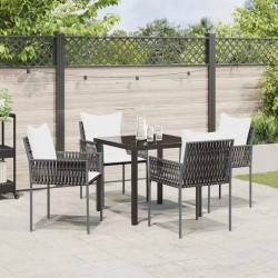 Ensemble de salle à manger pour jardin 5 pcs Marron et Noir 563651563651