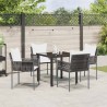 Ensemble de salle à manger pour jardin 5 pcs Marron et Noir 563651563651