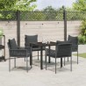 Ensemble de salle à manger pour jardin 5 pcs Noir et gris 563652563652