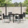 Ensemble de salle à manger pour jardin 5 pcs Noir Rotin PE 563654563654