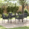 Ensemble de salle à manger pour jardin 5 pcs Noir et gris 563655563655