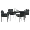 Ensemble de salle à manger pour jardin 5 pcs Noir et gris 563655563655