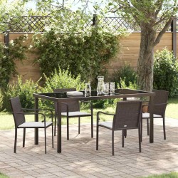 Ensemble de salle à manger pour jardin 5 pcs Marron et Noir 563656563656