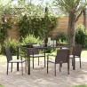 Ensemble de salle à manger pour jardin 5 pcs Marron et Noir 563656563656