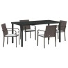 Ensemble de salle à manger pour jardin 5 pcs Marron et Noir 563656563656