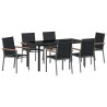 Ensemble de salle à manger pour jardin 7 pcs Noir 563658563658