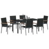 Ensemble de salle à manger pour jardin 7 pcs Noir 563658563658