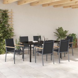 Ensemble de salle à manger pour jardin 7 pcs Noir 563658563658