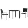 Ensemble de salle à manger pour jardin 3 pcs Noir Rotin PE 563659563659