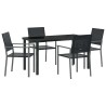 Ensemble de salle à manger pour jardin 5 pcs Noir Rotin PE 563660563660