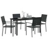 Ensemble de salle à manger pour jardin 5 pcs Noir Rotin PE 563660563660