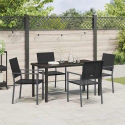Ensemble de salle à manger pour jardin 5 pcs Noir Rotin PE 563660563660