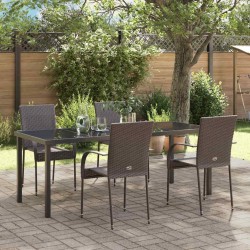 Ensemble de salle à manger pour jardin 5 pcs Marron 563662563662