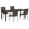 Ensemble de salle à manger pour jardin 5 pcs Marron 563662563662