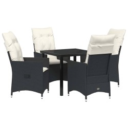 Ensemble de salle à manger pour jardin 5 pcs Noir polyrotin 563664563664