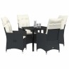 Ensemble de salle à manger pour jardin 5 pcs Noir polyrotin 563664563664