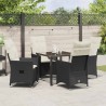 Ensemble de salle à manger pour jardin 5 pcs Noir polyrotin 563664563664