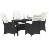 Ensemble de salle à manger pour jardin 5 pcs Noir polyrotin 563665563665