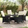 Ensemble de salle à manger pour jardin 5 pcs Noir polyrotin 563666563666