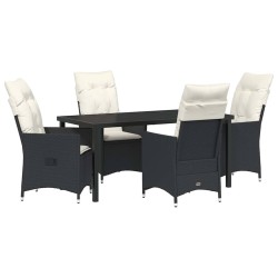 Ensemble de salle à manger pour jardin 5 pcs Noir polyrotin 563666563666