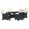 Ensemble de salle à manger pour jardin 5 pcs Noir polyrotin 563666563666