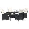 Ensemble de salle à manger pour jardin 5 pcs Noir polyrotin 563666563666