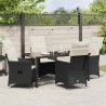 Ensemble de salle à manger pour jardin 5 pcs Noir polyrotin 563666563666