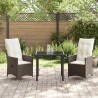 Ensemble de salle à manger pour jardin 3 pcs Marron polyrotin 563667563667