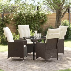 Ensemble de salle à manger pour jardin 5 pcs Marron polyrotin 563668563668