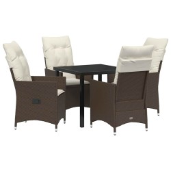 Ensemble de salle à manger pour jardin 5 pcs Marron polyrotin 563668563668