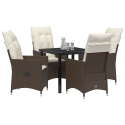 Ensemble de salle à manger pour jardin 5 pcs Marron polyrotin 563668563668