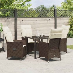 Ensemble de salle à manger pour jardin 5 pcs Marron polyrotin 563668563668