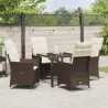 Ensemble de salle à manger pour jardin 5 pcs Marron polyrotin 563668563668