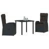 Ensemble de salle à manger pour jardin 3 pcs Noir polyrotin 563669563669