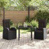 Ensemble de salle à manger pour jardin 3 pcs Noir polyrotin 563669563669