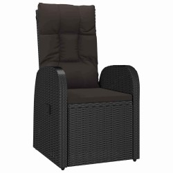 Ensemble de salle à manger pour jardin 3 pcs Noir polyrotin 563669563669