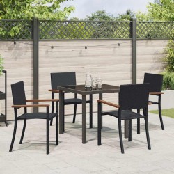 Ensemble de salle à manger pour jardin 5 pcs Noir 563671563671