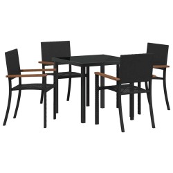 Ensemble de salle à manger pour jardin 5 pcs Noir 563671563671