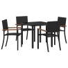 Ensemble de salle à manger pour jardin 5 pcs Noir 563671563671