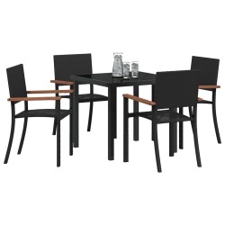 Ensemble de salle à manger pour jardin 5 pcs Noir 563671563671
