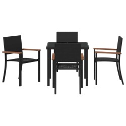 Ensemble de salle à manger pour jardin 5 pcs Noir 563671563671