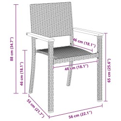 Ensemble de salle à manger pour jardin 5 pcs Noir 563671563671