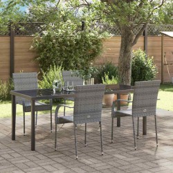 Ensemble de salle à manger pour jardin 5 pcs Gris 563672563672