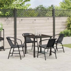 Ensemble de salle à manger pour jardin 5 pcs Noir 563673563673