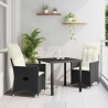 Ensemble de salle à manger pour jardin 3 pcs Noir polyrotin 563674563674