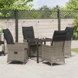 Ensemble de salle à manger pour jardin 5 pcs Gris polyrotin 563675563675