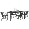 Ensemble de salle à manger pour jardin 5 pcs Noir 563676563676
